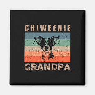 Imán Regalos de abuelo de perro de Chiweenie para hombr