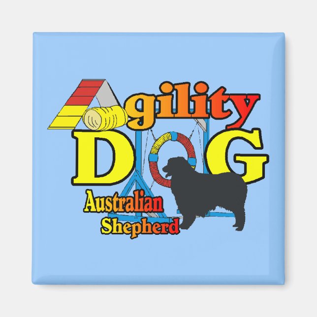 Imán Regalos de Agilidad para Pastor Australiano (Frente)
