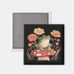 Imán Regalos de amantes de ranas botánicas flores natur