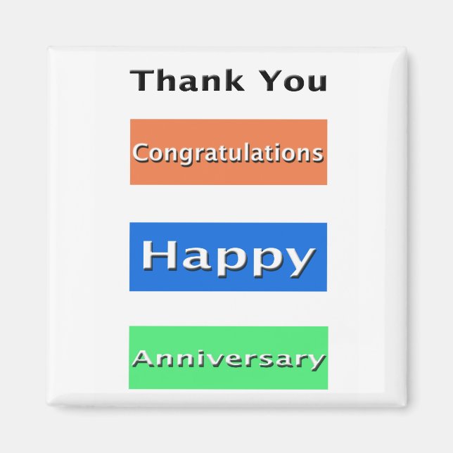 Imán Regalos de aniversario de los empleados simples y  (Frente)