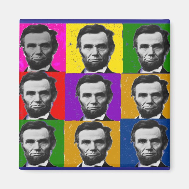 Imán Regalos de arte de Abraham Lincoln - 9 fotos única (Frente)