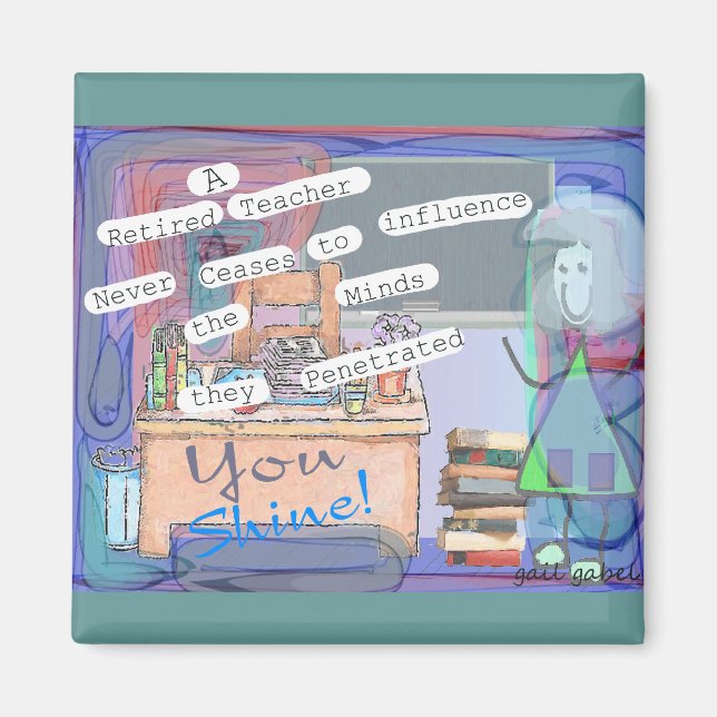 Imán Regalos de arte de profesores jubilados (Frente)