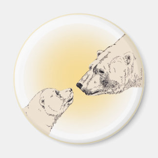 Imán Regalos de arte de vida silvestre de oso polar y c