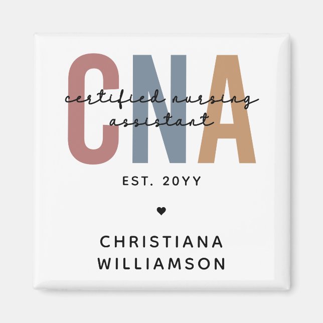 Imán Regalos de Auxiliar de Enfermería Certificados por (Frente)