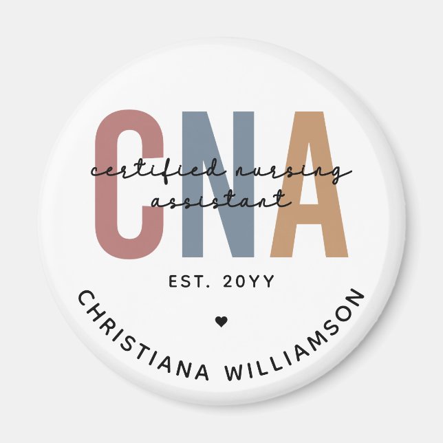 Imán Regalos de Auxiliar de Enfermería Certificados por (Frente)