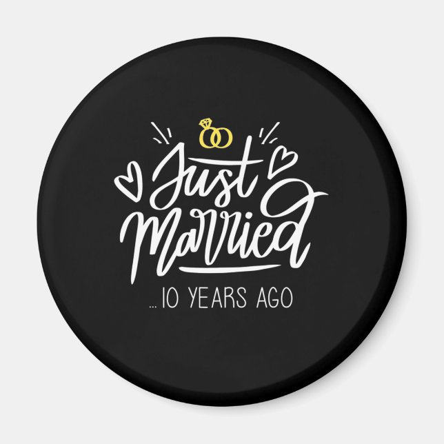 Imán Regalos de Boda | 10º Aniversario de Boda (Frente)