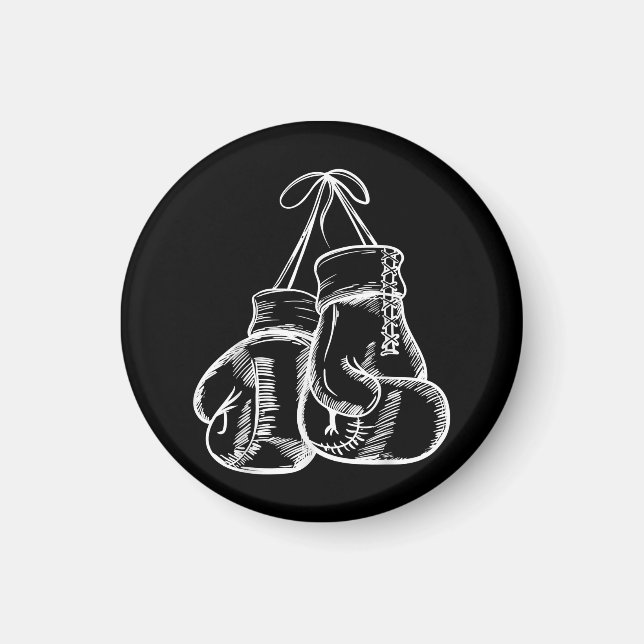 Imán Regalos de boxeador de guantes de boxeo blancos de (Frente)