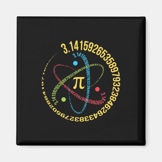 Imán Regalos de ciencia de matemáticas de átomo 3.14 Pi (Frente)