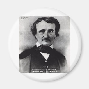 Imán Regalos de citas de amor de Edgar Allan Poe "Llora
