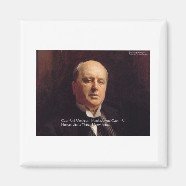 Imán Regalos de citas de sabiduría de Henry James "Mono (Frente)