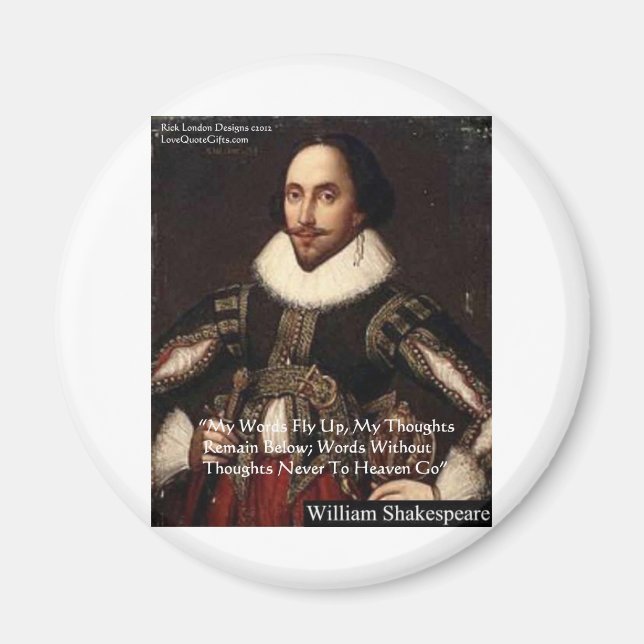Imán Regalos de citas de sabiduría de Shakespeare "Pala (Frente)
