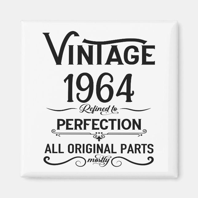 Imán Regalos de cumpleaños 60 vintage personalizados (Frente)