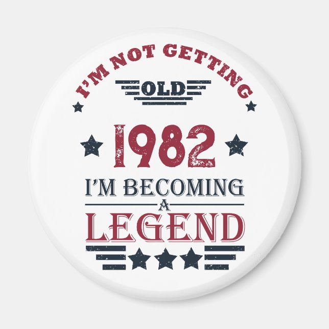 Imán Regalos de cumpleaños vintage personalizados (Frente)