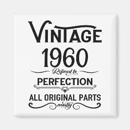 Imán Regalos de cumpleaños vintage personalizados blanc