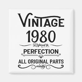 Imán Regalos de cumpleaños vintage personalizados negro