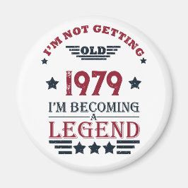 Imán Regalos de cumpleaños vintage personalizados rojos