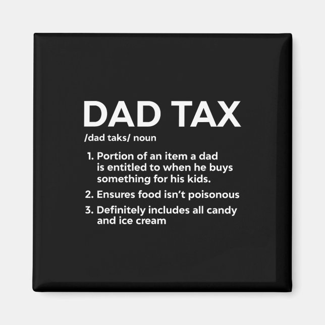 Imán Regalos De Definición De Impuestos Para Papá Graci (Frente)