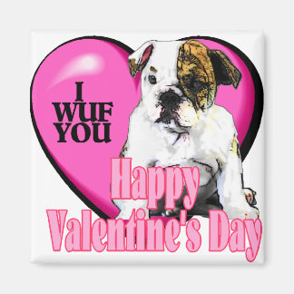 Imán Regalos de El día de San Valentín de Bulldog en in