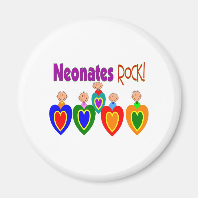 Imán Regalos de enfermería neonatal "¡Neonates ROCK!" (Frente)