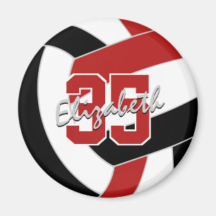 Imán regalos de espíritu del equipo de voleibol negro r