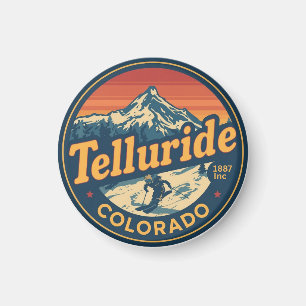 Imán regalos de esquí al aire libre vintage Telluride c
