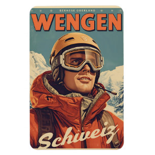 Imán Regalos de esquí vintage ANDERMATT Suiza Alpes sui