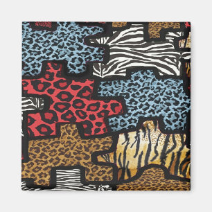 Imán Regalos de estampado de rompecabezas de leopardo d
