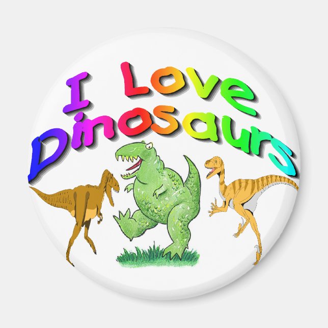 Imán Regalos de "I Love Dinosaurs" para niños (Frente)
