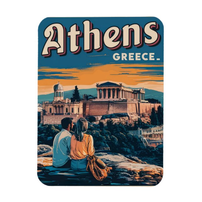 Imán regalos de la antigua capital de Atenas (Vertical)