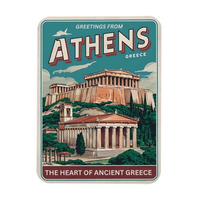 Imán regalos de la antigua capital de Atenas (Vertical)