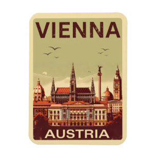 Imán Regalos de la ciudad retro Viena Austria horizonte