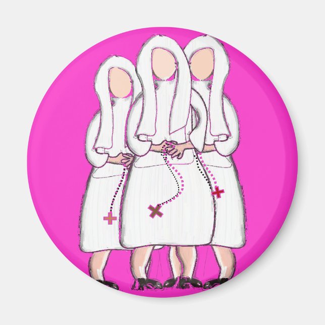 Imán Regalos de monjas "Tres hermanas cerradas" Diseño (Frente)