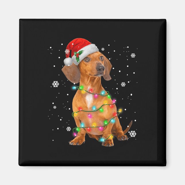 Imán Regalos de Navidad para perros Dachshund (Frente)