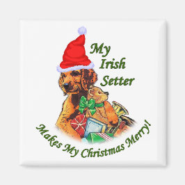 Imán Regalos de Navidad para Setter Irlandés