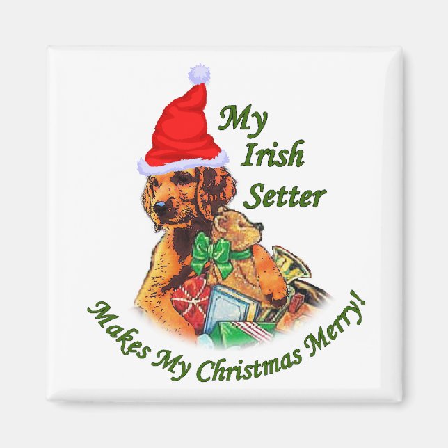 Imán Regalos de Navidad para Setter Irlandés (Frente)