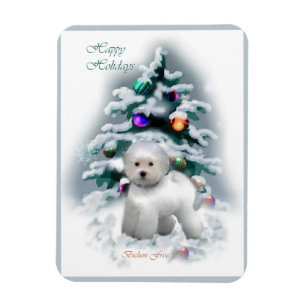 Imán Regalos de Navidades de Bichon Frise