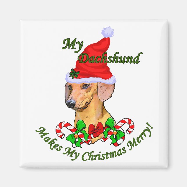 Imán Regalos de Navidades de Dachshund (Frente)