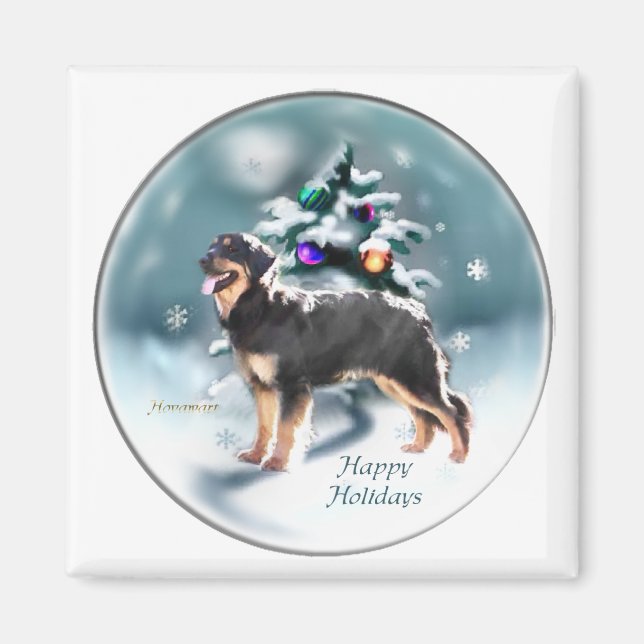 Imán Regalos de Navidades de Hovawart (Frente)