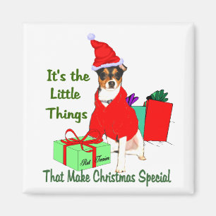 Imán Regalos de Navidades de Rat Terrier