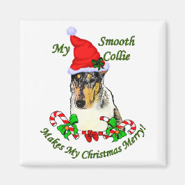 Imán Regalos de Navidades de Smooth Collie