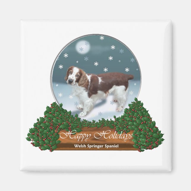 Imán Regalos de Navidades españoles de Welsh Springer (Frente)