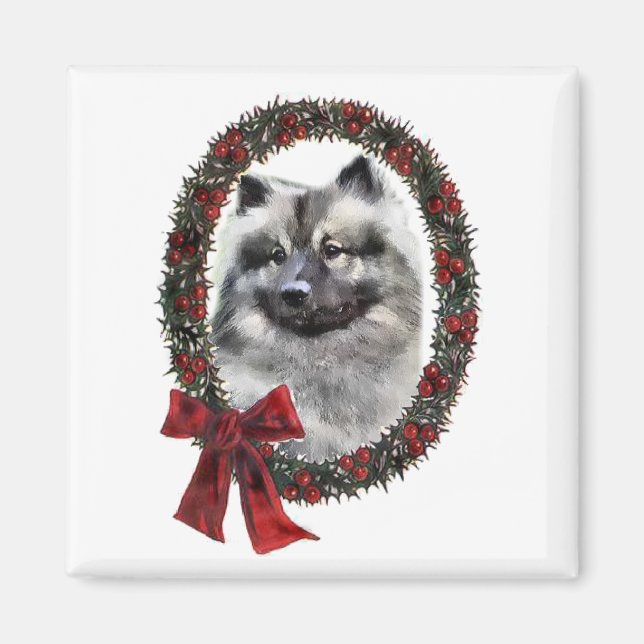Imán Regalos de Navidades Keeshond (Frente)