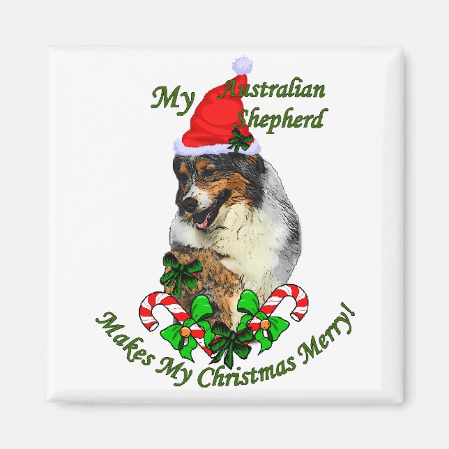 Imán Regalos de Navidades Pastores de Australia (Frente)