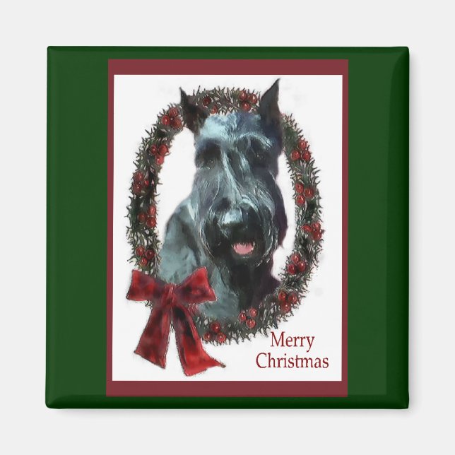 Imán Regalos de Navidades Schnauzer (Frente)