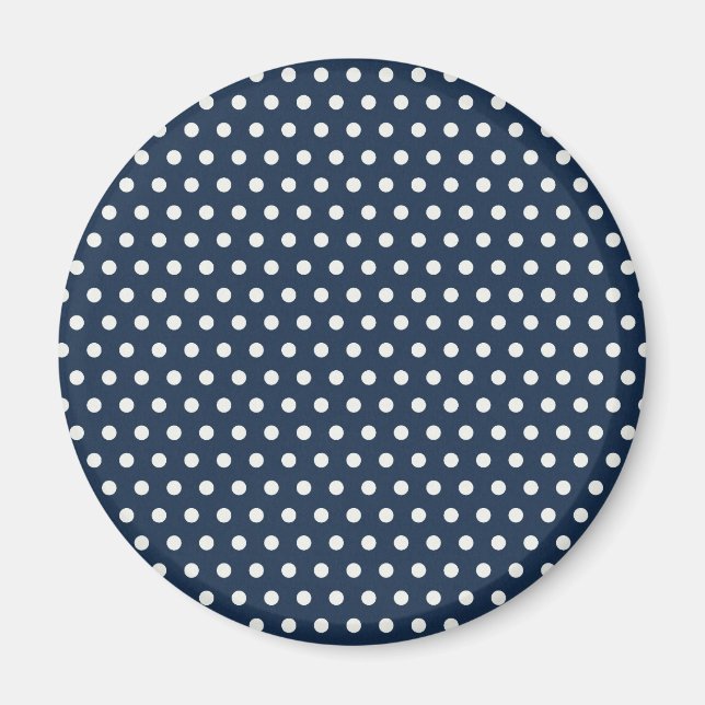 Imán Regalos de pequeños puntos de polka azul de la mar (Frente)