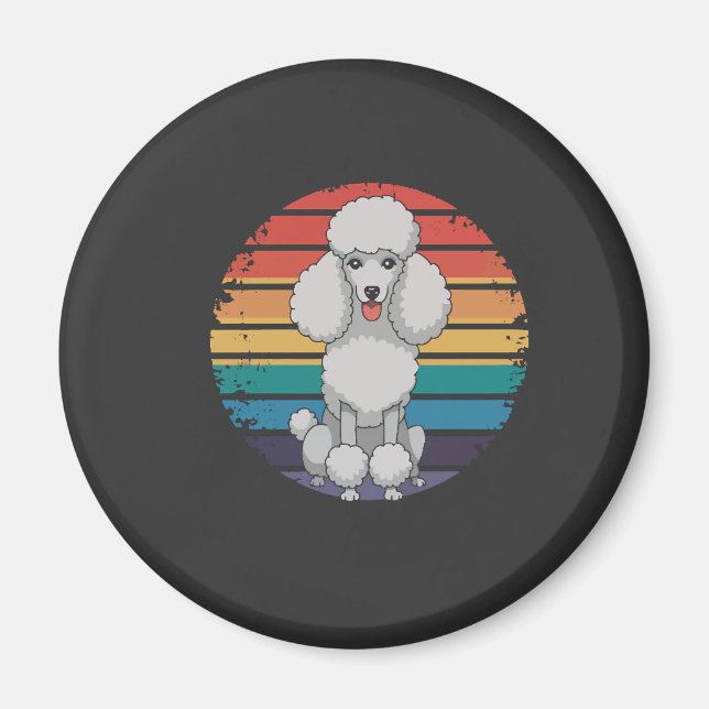 Imán Regalos de perro para amantes de caniche retro par (Frente)