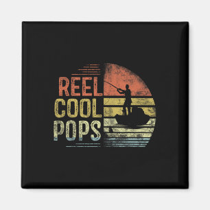 Imán Regalos de pesca Pops Cumpleaños Vintage Reel Cool
