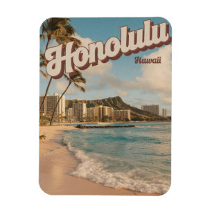 Imán Regalos de playa tropical de Honululu, Hawaii