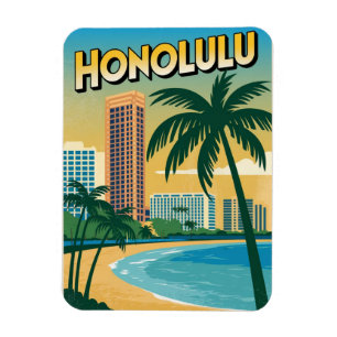 Imán Regalos de playa tropical de Honululu, Hawaii