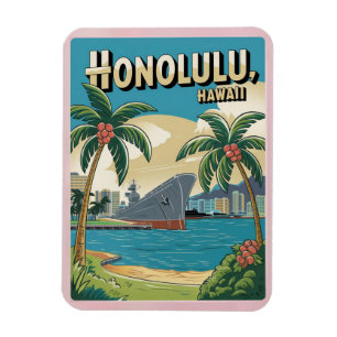 Imán Regalos de playa tropical de Honululu, Hawaii
